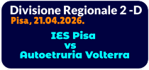 Divisione Regionale 2 -D Pisa, 21.04.2026.                        IES Pisa                   vs    Autoetruria Volterra
